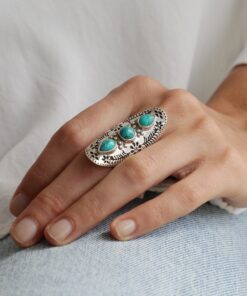 Anillo Triple Símil Turquesa