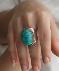 Anillo XL Símil Turquesa