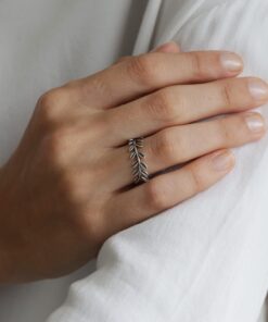 Anillo Hojitas Empavonado