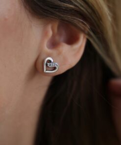 Aros Corazón Contorno con Micro Pavé