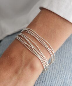 Pulsera 10 Hilos de Plata