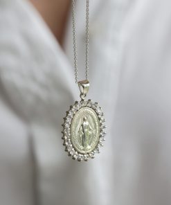 Dije Medalla Milagrosa con Cubic 2.7