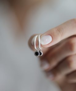 Argollas Cubanas con Cubic Negro