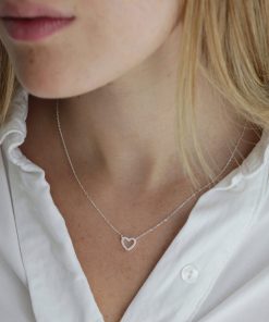 Gargantilla Corazón Contorno con Micro Pavé