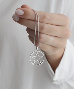 Dije Círculo y Estrella Contorno