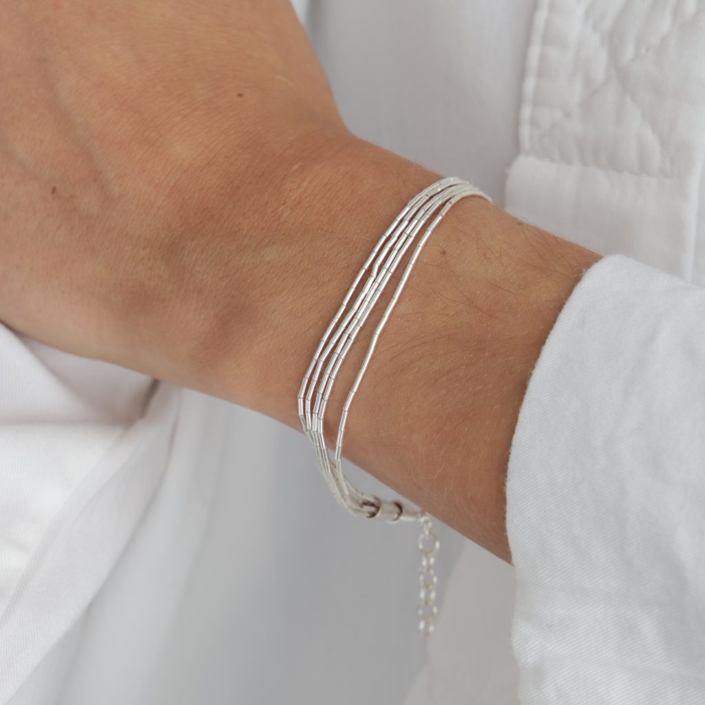 Pulsera 5 Hilos de Plata